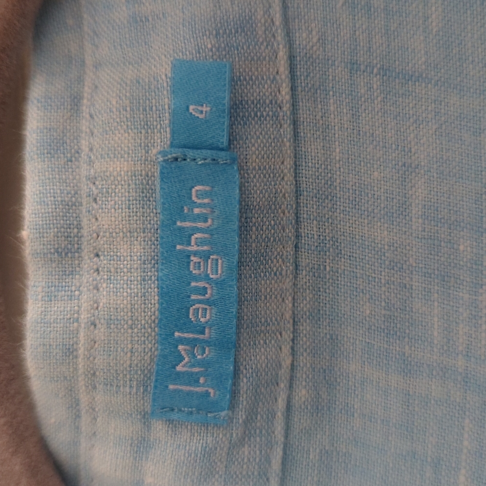 Sky Blue J. McLaughlin Linen Shirt - Picture 2 of 6